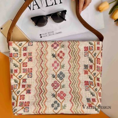 کیف واله : کیف دوشی بافت نپالی شماره‌دوزی 1