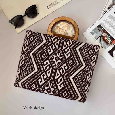 کیف واله : کیف دسته چوبی نپالی زرشکی 1