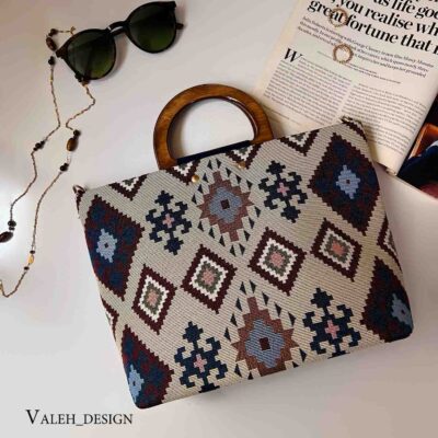 کیف واله : کیف دسته چوبی گلیمی 1