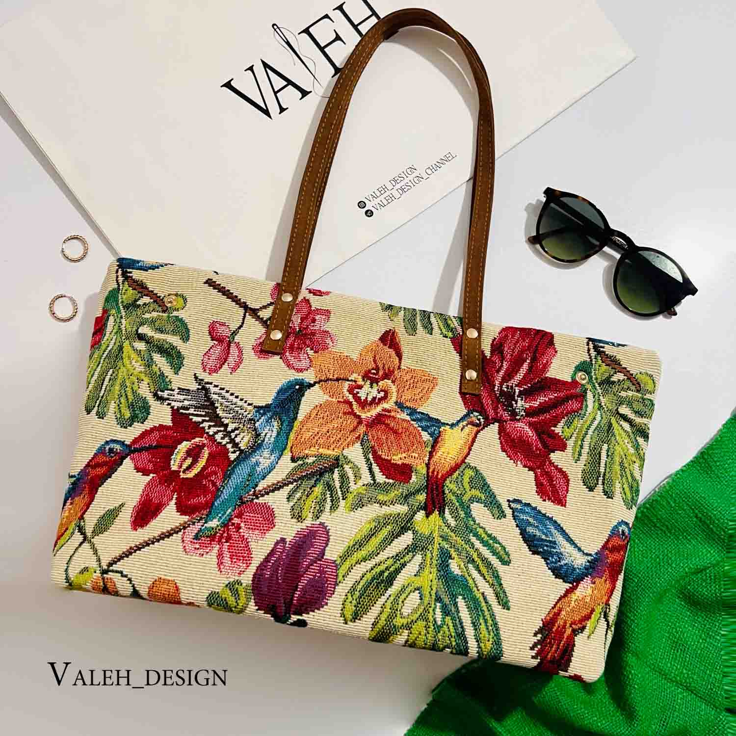 کیف، کیف زنانه، کیف دخترانه شیک، کیف واله، کیف دوشی ad940-2 کیف واله : کیف دوشی ژاکارد سهره 2