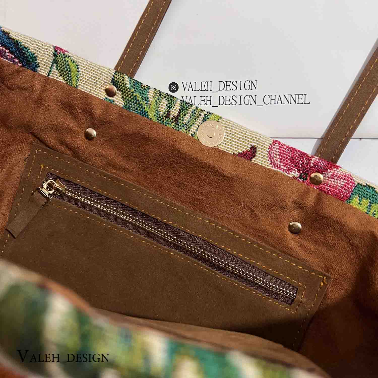 کیف، کیف زنانه، کیف دخترانه شیک، کیف واله، کیف دوشی ad940-5 کیف واله : کیف دوشی ژاکارد سهره 5