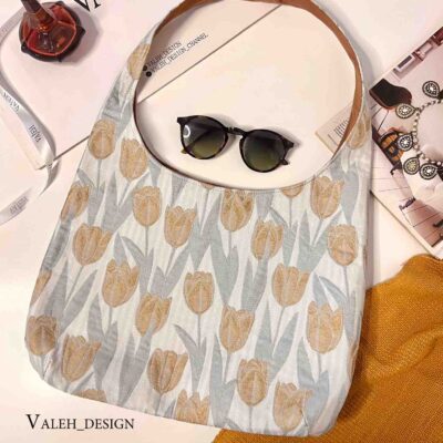 کیف واله : کیف دوشی ژاکارد گل لاله 1
