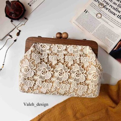 کیف واله : کیف دهنه چوبی گیپور کرم 1