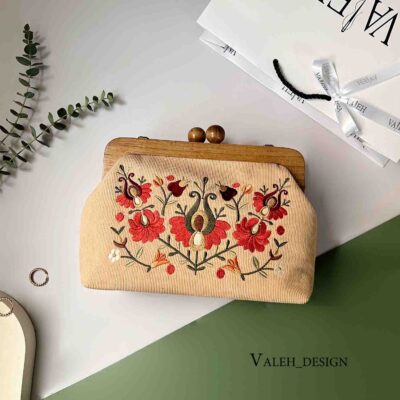 کیف واله : کیف دهنه چوبی ترنج کرم 1